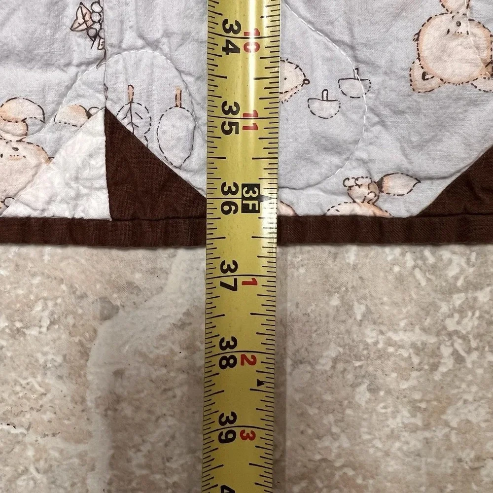 Handmade Vintage Kitty Cats Baby Quilt Square Patchwork 2 Sided 32.5 x 36.5